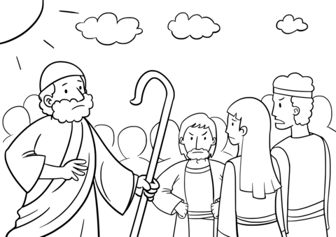 Moses Asks Israelites Not To Be Afraid After They Saw Pharaoh'S Army Coloring Page